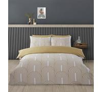 Rapport Home Arches - Juego de Funda nórdica para Cama Individual, Color Ocre y Blanco