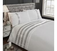 Rapport Home Carly-Juego de Funda de edredón, tamaño Super King, Color Blanco, Poliéster y algodón, Matrimonio Grande