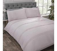 Rapport Home Clarissa_Blush_Super_King_Duvet_Cover_Set Juego nórdica y Funda de Almohada, Rosa encarnado, Matrimonio Grande