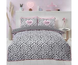 Rapport Home Dalmation - Juego de Funda de edredón para Cama de Matrimonio, polialgodón, Color Negro