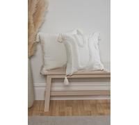 Rapport Home Funda de cojín copetuda, Estilo cabaña, Color Crema