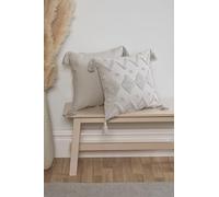 Rapport Home Funda de cojín geométrica copetuda, Color Gris enebro