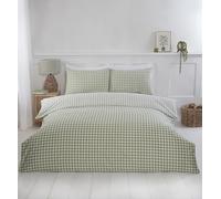 Rapport Home Juego de Funda de edredón a Cuadros para Cama Doble, Color Verde