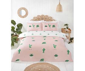 Rapport Home Juego de Funda de edredón de Microfibra, Reversible, no Necesita Planchado, Estampado de Cactus
