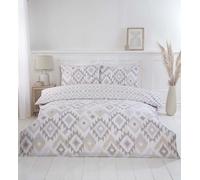 Rapport home Juego de funda nórdica reversible para cama individual (135 x 200 cm), estampado ikat, ropa de cama suave y de fácil cuidado, aspecto tejido natural, transpirable y ligero, estilo bohemio