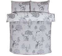 Rapport Home Sherwood Forest Deers - Juego de Ropa de Cama Doble con Ribete Ribeteado, Juego de Funda de edredón Doble