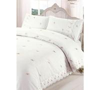 Rapport Home Sophie - Juego de Funda de edredón Individual con Volantes, polialgodón, 1 Funda de Almohada, Lavable a máquina, Color Crema