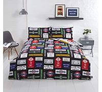 Rapport Home TFL (Transport for London) Signs Duvet Cover Set, Multi, Double Bedding