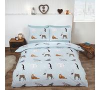 Rapport Invierno Animales 100% Cepillado algodón Funda de edredón Conjunto, Single - Hielo