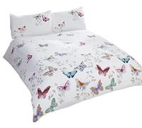 Rapport Mariposa Farfalla Copripiumino set - Single bed | Incluye 1 funda de almohada. Diseño de mariposa multicolor vibrante. Polialgodón de fácil cuidado, ideal para niñas y adultos