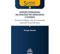 Rapporti patrimoniali nel processo per separazione e divorzio. Strumenti di indagine, criteri di accertamento e parametri di quantificazione (Sapere professionale)