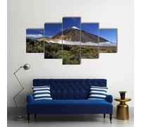 RAPSANI Cuadro en Lienzo Pico Nevado Del Teide 150x80cm-XXL Impresión Material Tejido no Tejido Artística Imagen Gráfica Decoracion de Pared-5 Piezas-Listo para Colgar