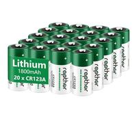 Rapthor Baterías de litio CR123A de 1800 mAh CR123 de 3 V