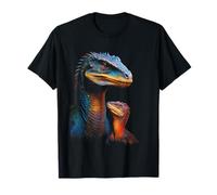 Raptor Dad/Mom & Baby Graphic Design Adult & Kids (Black) Camiseta