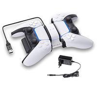 RAPTOR-GAMING CS200 USB - Cargador para Mando de PS5 y PS4, rápido, Dual, con alimentación Propia, Compatible DualSense PlayStation 5