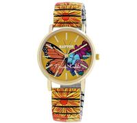 Raptor Reloj de pulsera para mujer Frida Kahlo Edition con cordón de alta calidad, acero inoxidable, regalo para mujer, novia o madre con caja de reloj, Multicolor - Naranja Con Flores, Contemporáneo