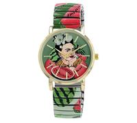 Raptor Reloj de pulsera para mujer Frida Kahlo Edition con cordón de alta calidad, acero inoxidable, regalo para mujer, novia o madre con caja de reloj, Multicolor Light Green Red, Contemporáneo