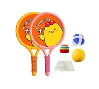 Raqueta de bádminton con pelotas, dibujos animados, 1 par de raquetas de bádminton al aire libre para niños, raqueta de bádminton para deportes | Juego para niñas niños de años de diversión