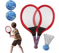 Raqueta de bádminton para niños | Raqueta de bádminton para niños, juguete al aire libre, 1 par de pelotas de juego educativo, con volante, para la escuela, guardería, jardín
