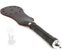 Raqueta de Cuero Negro con Logotipo en Forma de Estrella incrustado, cómoda, Duradera, Resistente al Desgaste, Multifuncional, de Moda, Adecuada para Muchas Ocasiones - Z