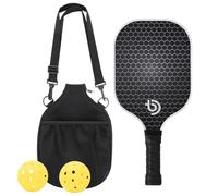 Raqueta de fibra de carbono para pepinillos, juego de bolas de pepinillos de fibra de carbono | Remo de fibra de carbono para pickle ball con bolsa de pala para pickle ball |