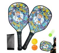 Raqueta de pádel con - Conjunto deportivo con bolas para actividades exteriores e interiores | Mango cómodo ligero para Aprendizaje Juego Familiar Entrenamiento Competitivo, 39,6 x 19,5 x 1 cm