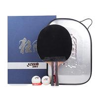 Raqueta de Ping-Pong competición Ofensiva con Estuche, 5 Capas Madera Pura / 7 Estrellas(Short Handle)