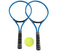 Raqueta de Tenis de aleación de Hierro, Accesorio de Raqueta de práctica para Principiantes con Pelota y Bolsa de Transporte (Azul)