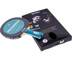 Raqueta de Tenis de Mesa BUTTERFLY Progress | Raqueta de Tenis de Mesa Profesional para Jugadores avanzados | Gomas aprobadas por la ITTF Negro/Rojo | Superficie de Agarre