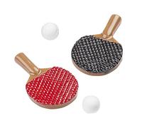 Raqueta de tenis de mesa en miniatura con 2 pelotas, 2 x 0,2 x 3,2 cm, 1 par Hobbyfun