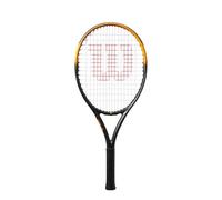 Raqueta de Tenis Wilson Burn Spin Jr 25, Diseño Ligero con Efecto Mejorado, Diseño Duradero, Acabado Vibrante, Color: Negro/Naranja, Tamaño: 25