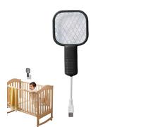 Raqueta Eléctrica Anti-Moscas Zapper de Insectos Eléctrico | Lámpara Trampa de Malla de Seguridad para Eliminar Moscas en el Jardín Camping en la Terraza en Casa en la