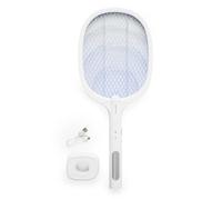 Raqueta Matainsectos InnovaGoods Elecfly Recargable 3000V Luz UV LED 2 en 1 Blanco