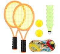 Raqueta Tenis para Niños, 2 en 1 Conjunto de Tenis de Bádminton con 6 Bádminton y 2 Pelotas de Tenis, Raquetas de Tenis para Interior Exterior Infantil