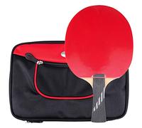 Raquetas de Tenis de Mesa, Juego de Raquetas Tenis Mesa con Base Carbono 10 Estrellas for Jugadores Profesionales(Black,Straight Shot)