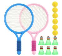 Raquetas de Tenis para Niños, Set de Bádminton para Niños con 6 Pelotas de Bádminton y 6 Pelotas de Tenis, Tennis Racket para Niños Juegos de Interior y Exterior.
