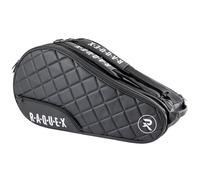 Raquex Bolsa Acolchada para Raquetas de pádel Elite (hasta 4 Raquetas), Bolsa de Piel sintética para Hombre y Mujer, Bolsa Protectora Acolchada para Raquetas de pádel, Regalo de pádel de Lujo, Negro