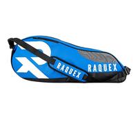 Raquex Bolsa para Raquetas : Tenis, Bádminton y Squash. Azul/Negro/Magenta. con Capacidad para hasta 6 Raquetas, Accesorios y Zapatillas