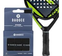 Raquex Cinta de sobreagarre Evade Palas de pádel - Negro. Paquete de 3 Cintas de sobreagarre para pádel, 0,65 mm de Grosor, Absorbente, Ligeramente adherente, Antideslizante