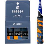 Raquex Evoke Overgrip - Over Grip para Raquetas de Padel, Tenis, bádminton y Squash. Paquete de 3 Grips