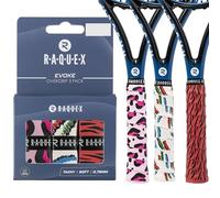 Raquex Evoke Overgrip - Over Grip para Raquetas de Padel, Tenis, bádminton y Squash. Paquete de 3 Grips (Mezclas Atrevidas)
