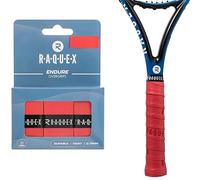 Raquex Paquete de 3 Cintas Endure, de 0,75 mm de Grosor, para empuñaduras de Raquetas, Antideslizantes, para Raquetas de Tenis, bádminton, Squash y pádel (Rojo)