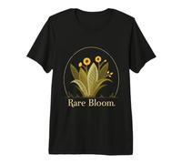 Rare Bloom Quote Botanical Sunflower Floral Camiseta Premium
