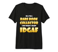 Rare Book Collector Idgaf Vintage Fiction Book Collections Camiseta Premium