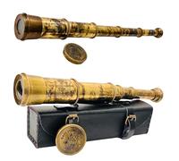 Rare Brass Telescope Spyglass - East India Company 1818 Tracker Vintage Pirata Spyglass Scope Antique 43.2 cm Large Handstitched Leather Gift Box