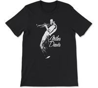Rare! Miles Davis T Shirt tee Men Casual Graphic Tops Black XL