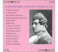 Rare Records of Famous Tenors 3 by Rare Records of Famous Tenors (2008-10-14)