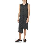 rare/self Vestido Camisero para Todos los Géneros de Algodón con Costuras a la Vista, Negro Apagado, 4