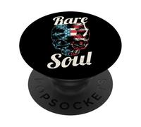 Rare Soul Music Vintage USA Flag DJ Tocadiscos Vinilo Calavera PopSockets PopGrip Adhesivo
