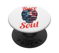 Rare Soul Music Vintage USA Flag DJ Tocadiscos Vinilo Calavera PopSockets PopGrip Adhesivo